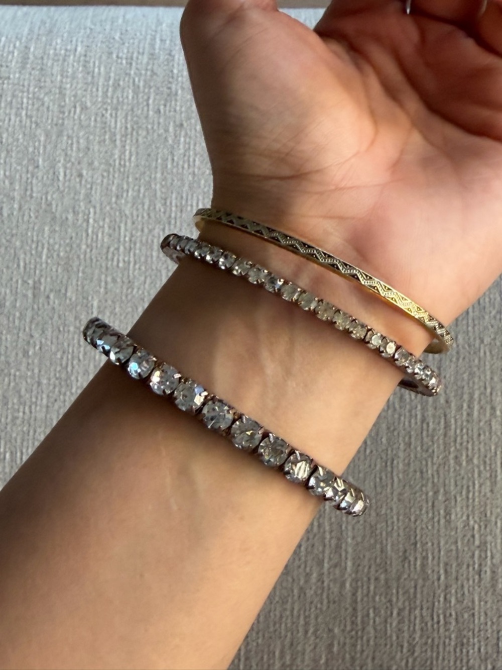 Gold Tone Women's Stackable Bangle Bracelet Set - Gold